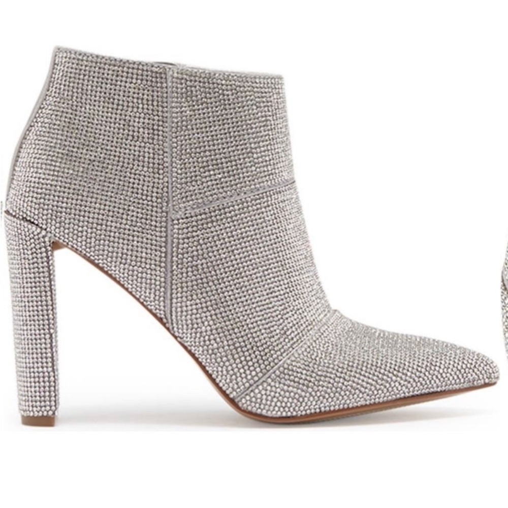 Steve Madden Rhineatone Silver Ankle Booties